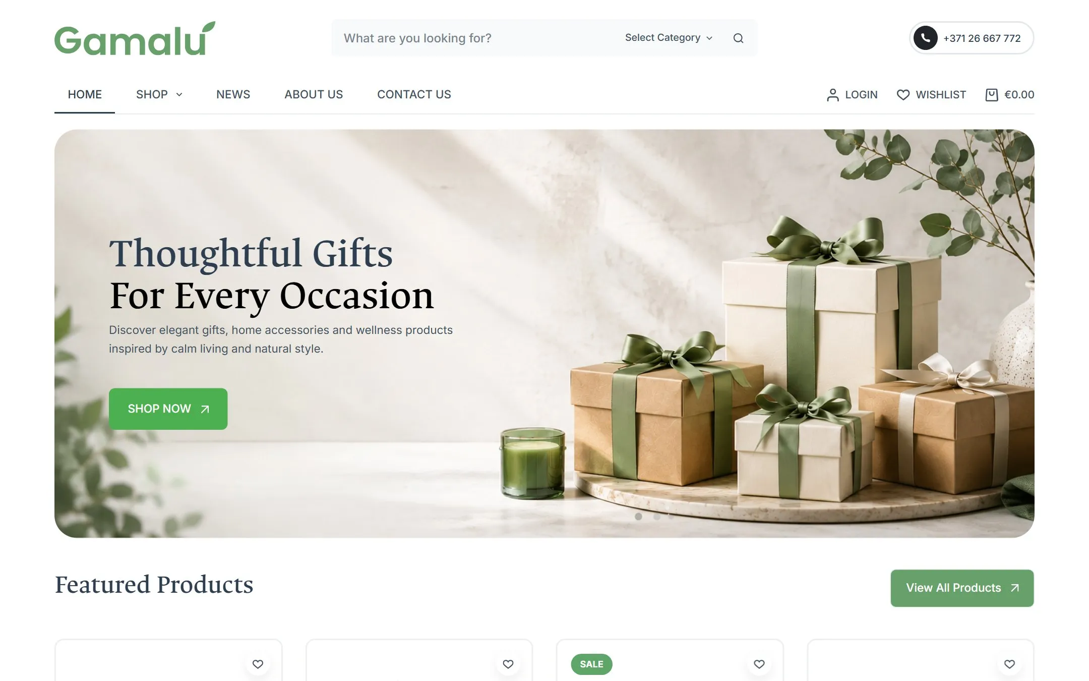 Homepage of the Gamalu website